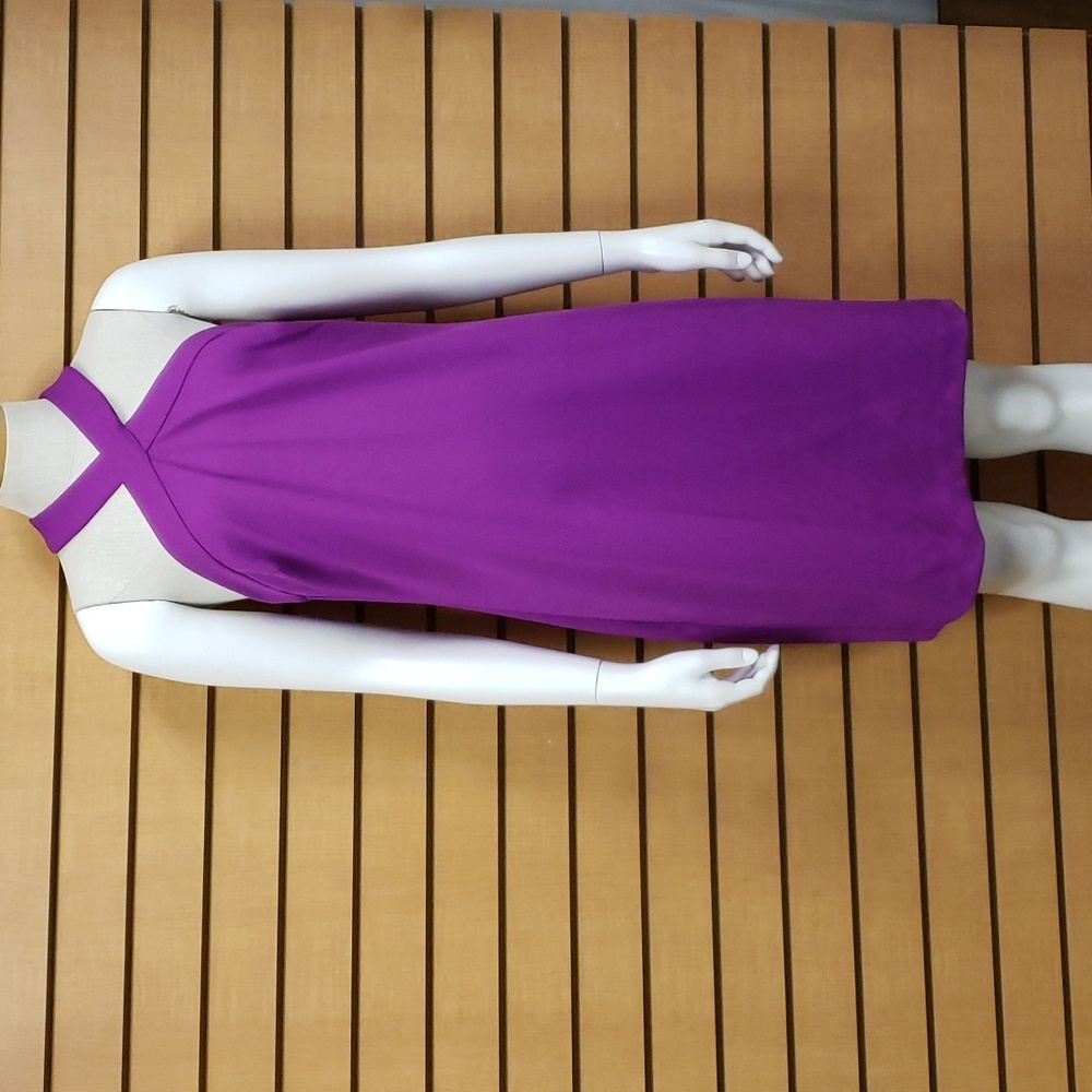 Trina Turk Dress S NWT Purple Halter Sheath Sleeveless Cocktail Party Designer